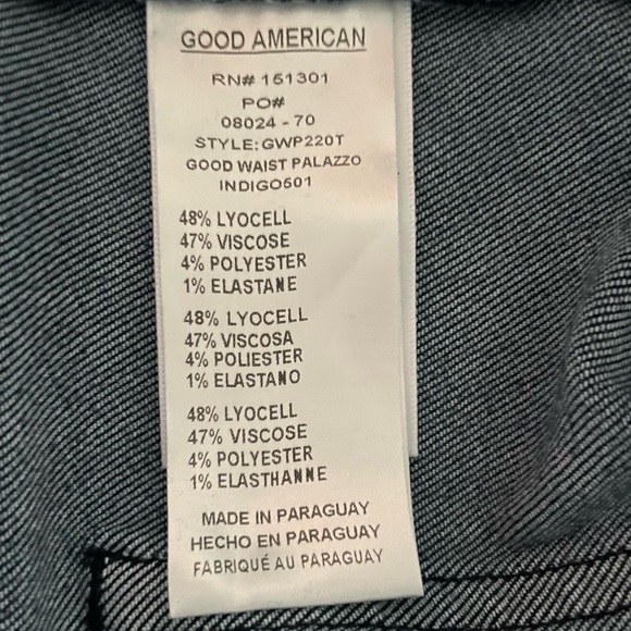 Good American Good Waist Soft Tech Palazzo Jeans Size 22 GWP220T Indigo 501 NWT - Picture 7 of 15